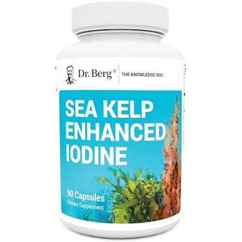 Dr. Berg Sea Kelp Enhanced Iodine - 200 mcg of Premium Iodine - Seaweed Blend Includes Klamath Blue-Green Algae &amp; Sea Kelp - 90 Capsules