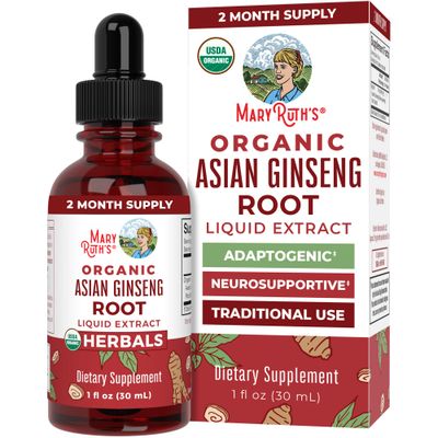 MaryRuth Organics Herbal Supplement Drop, Antioxidant, Boost Energy, Pack of 1, Ginseng Root for Vitality, Supports Focus and Endurance, Vegan, Non-GMO, Gluten Free, 1 Fluid Ounces