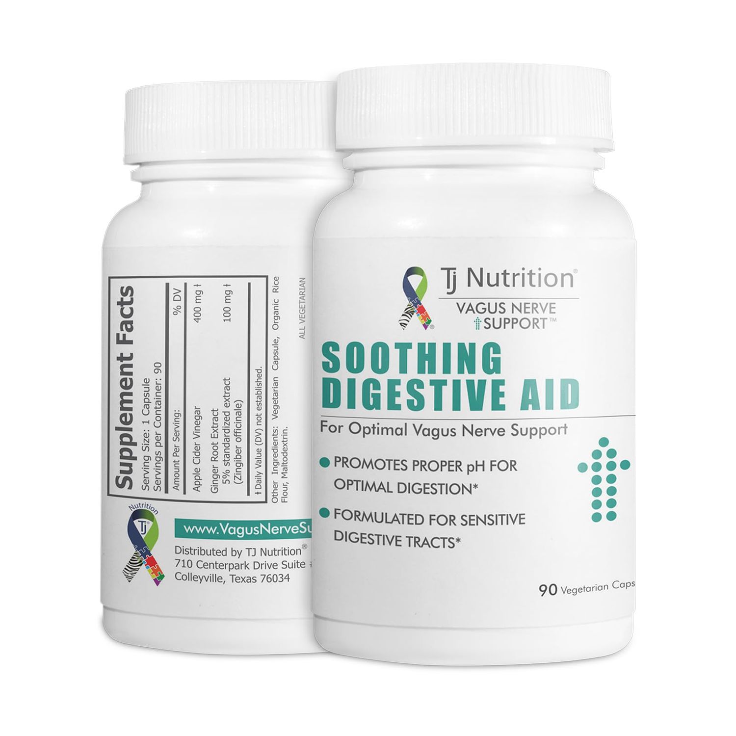 TJ Nutrition Digestive Health Support - Soothing Digestive Aid with Vagus Nerve Support for Optimal pH and Enhanced Digestion Comfort