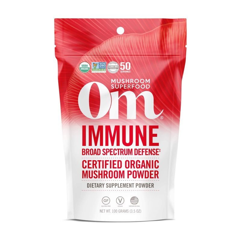 OM Mushroom Superfood Immune Blend Mushroom Powder Superfood Supplement, 3.5 Ounce, 50 Servings, Mushroom Blend, Reishi &amp; Turkey Tail; Daily Immune Support Supplement
