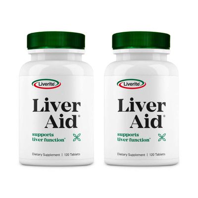 LIVERITE Liver Aid 2-Pack 120 Tablets (Total 240ct) Liver Support, Liver Cleanse, Liver Care, Liver Function, Energy.