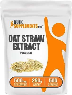 BulkSupplements.com Oat Straw Extract Powder - Herbal Supplement, Avena Sativa Extract - 500mg of Oat Seeds Extract, Gluten Free - Wild Oats Powder (250 Grams - 8.8 oz)