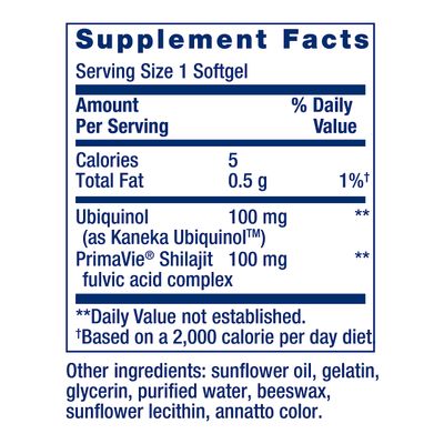 Life Extension Super Ubiquinol CoQ10 with Enhanced Mitochondrial Support, ubiquinol CoQ10, shilajit, potent heart health & cellular energy production support, ultra-absorbable, gluten-free, 60 softgel