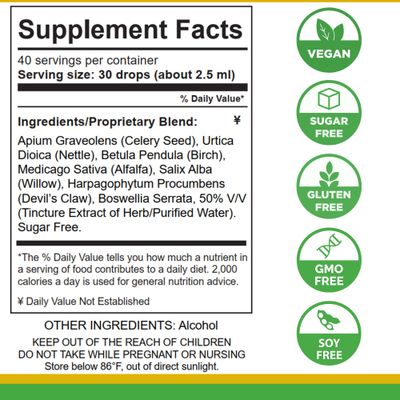 Lifetones Uric Acid Support - Joint Health for Men & Women - Liquid Uric Acid Cleanse for High Absorption - Herbal Cleanse Detox for Joint Comfort - Boost Flexibility - 3.38 fl oz
