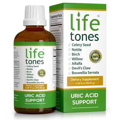 Lifetones Uric Acid Support - Joint Health for Men &amp; Women - Liquid Uric Acid Cleanse for High Absorption - Herbal Cleanse Detox for Joint Comfort - Boost Flexibility - 3.38 fl oz