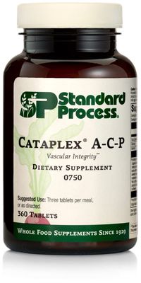 Standard Process Cataplex A-C-P Heart Health, Gum Health, Immune Support, and Vascular Supplement with Vitamin C, Magnesium Citrate, Nutritional Yeast, Vitamin A, Reishi Mushroom Powder - 360 Tablets