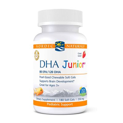 Nordic Naturals Pro DHA Junior, Strawberry - 180 Mini Chewable Soft Gels - 250 mg Total Omega-3s with EPA &amp; DHA - Brain Development &amp; Visual Function - Non-GMO - 45 Servings