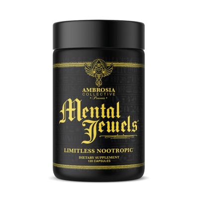 Ambrosia Mental Jewels (Capsules) - Cognitive Enhancer | Increase Memory, Communication Skills, Concentration &amp; Focus | Alpha GPC, Choline, BaCognize | 120 Veggie Capsules (30 Day Supply)