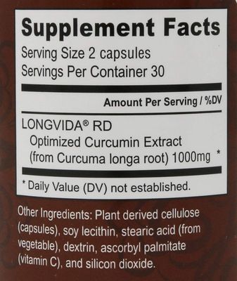 Curcumin, Longvida by Nutrivene (500 mg, 60 capsules)