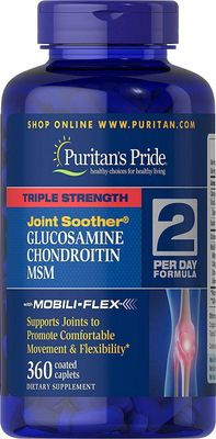 Puritan&#39;s Pride Glucosamine Chondroitin MSM, Dietary Supplement for Joint Health , 6 Month Supply, 360 Coated Tablets