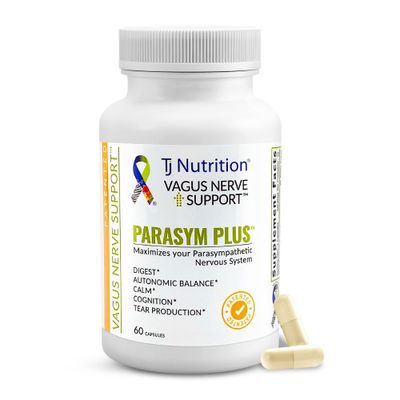 Parasym Plus Vagus Nerve Support, Patented Digestive Nutritional Supplements, Energy Booster for Men and Women, Memory Supplement for Brain, Gentle Immune System Support, 60 Capsules - TJ Nutrition