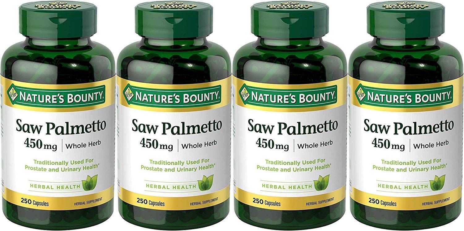 Nature's Bounty Saw Palmetto 450 mg Capsules 250 ea (Pack of 4)