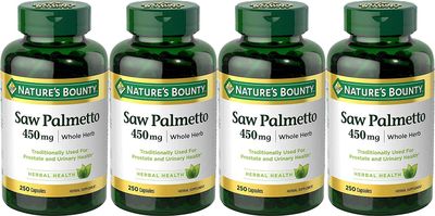 Nature's Bounty Saw Palmetto 450 mg Capsules 250 ea (Pack of 4)