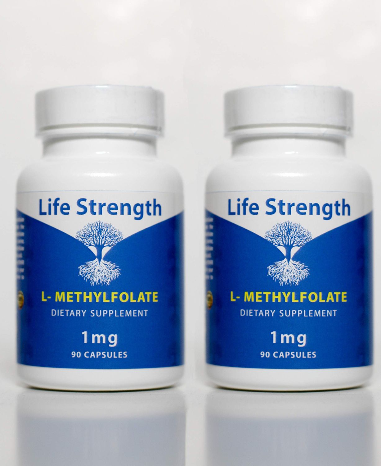 LifeStrength L-Methylfolate 1 MG, Optimized &amp; Highly Bioactive Methyl Folate, 5-MTHF Supplement for Mood and Immune Support, Natural Diet Supplement for Energy, Non-GMO &amp; Gluten-Free, 180 Capsules