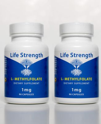 LifeStrength L-Methylfolate 1 MG, Optimized &amp; Highly Bioactive Methyl Folate, 5-MTHF Supplement for Mood and Immune Support, Natural Diet Supplement for Energy, Non-GMO &amp; Gluten-Free, 180 Capsules