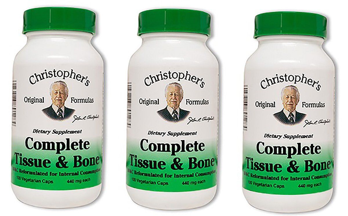 Dr. Christophers Formulas Complete Tissue and Bone, 440mg, 100 Capsules (3 Pack)
