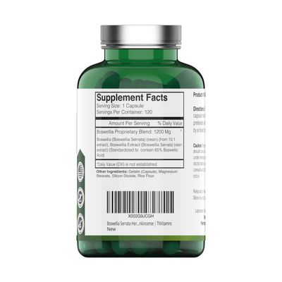 tnvitamins Boswellia Serrata Herbal Extract Capsules | 1200 MG/Capsule (120 Capsules) | Joint Support Supplement* | Ayurvedic Herb: Indian Olibanum/Frankincense