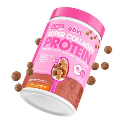 Obvi Multi-Collagen Super Protein Powder (Chocolate Cereal, 14 Oz) | Keto-Friendly, Gluten and Dairy Free | Hydrolyzed Grass-Fed Bovine Collagen Peptides | Supports Gut Health,Healthy Hair, Skin,Nails