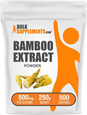 BulkSupplements.com Bamboo Extract Powder - Silica Supplements, Bamboo Powder - Bamboo Supplement, Herbal &amp; Gluten Free, 500mg per Serving, 250g (8.8 oz) (Pack of 1)