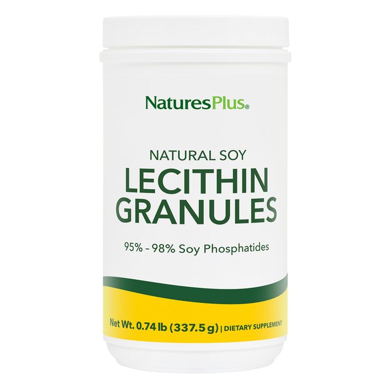 Natures Plus Lecithin Granules - 95% Soy Phosphatides, 12 oz - Lecithin Powder Supplement, Pleasant-Tasting, Oil-Free - Vegetarian, Gluten-Free - 45 Servings