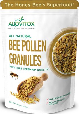 Alovitox Bee Pollen Granules 16 Oz | 100% Pure, Fresh Raw Bee Pollen | Superfood Packed Bee Pollen with Antioxidant, Protein, Vitamins &amp; More | Nutritional Yeast &amp; Gluten Free