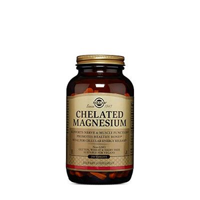Solgar Chelated Magnesium, 250 Tablets - Supports Nerve &amp; Muscle Function - Promotes Healthy Bones - Vital for Cellular Energy Release - Non-GMO, Vegan, Gluten Free, Dairy Free - 62 Servings