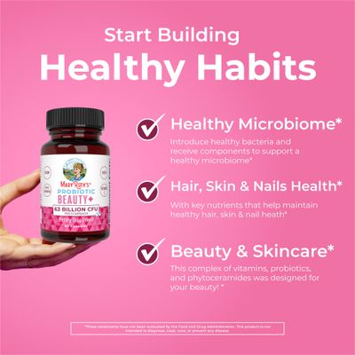 Probiotic Beauty Capsules by MaryRuth's | Collagen Boost | 1 Month Supply | Vegan Collagen &amp; Probiotic Capsules for Hair, Skin, and Nails | with Biotin for Adults | Non-GMO | Gluten Free | 60 Count