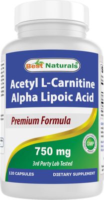 Best Naturals Acetyl L-Carnitine and Alpha Lipoic Acid 750 mg 120 Capsules