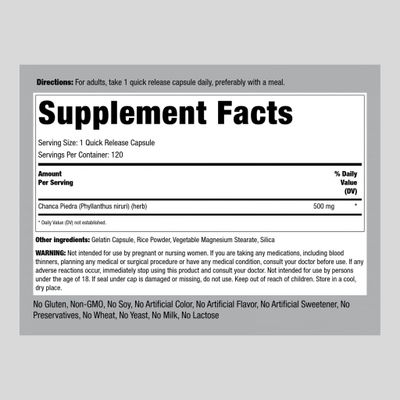 Piping Rock Chanca Piedra Capsules 500mg | 120 Count | Herb Supplement | Non-GMO, Gluten Free