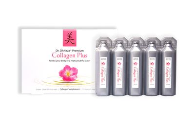 Dr. Ohhira&#39;s Premium Collagen Plus. A Liquid Easily mixable Collagen Supplement with 7,750 mg of Marine Collagen Peptides, Plus Cherry Blossom Extract, and a Plant-Based Probiotic Concentrate, 5 Pack