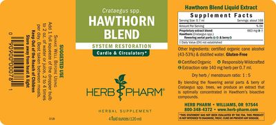 Herb Pharm Hawthorn Blend Liquid Extract for Cardiovascular and Circulatory Support - 4 Ounce