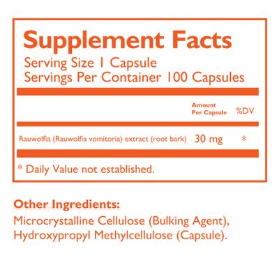 Beljanski Products - Rovol V Dietary Supplement - Rauwolfia Vomitoria Extract - 100 Capsules