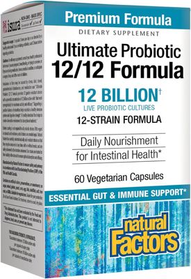 Natural Factors Ultimate Probiotic Women&#39;s 4-in-1 Formula for Digestive, Vaginal, Urinary &amp; Immune Support, 10 Strains+Cranberry Extract, 12 Billion CFU, 60 Capsules