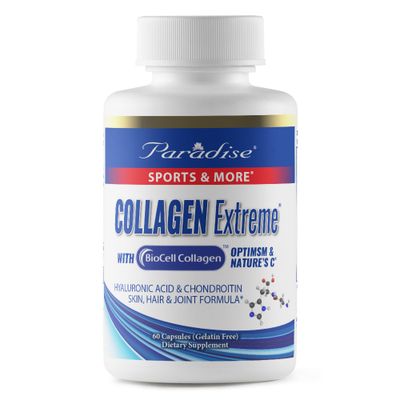 Paradise Herbs Collagen Extreme with Biocell Collagen, Hylauronic Acid and Nature&#39;s C, for Healthy Hair, Skin, and Joints, 60 Capsules