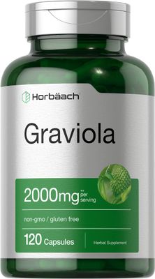 Horbach Graviola Extract 2000 mg 120 Capsules | Non-GMO, Gluten Free | Soursop (Annona Muricata)