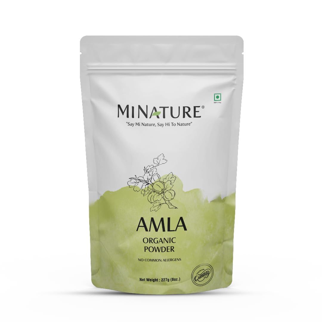 USDA Organic Amla Powder (Amla Fruit Powder) by mi Nature| Amalaki | 227g (8 oz) | High in Vitamin C, antioxidants | Hair Growth | Raw,Vegan,Gluten Free