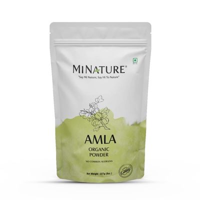 USDA Organic Amla Powder (Amla Fruit Powder) by mi Nature| Amalaki | 227g (8 oz) | High in Vitamin C, antioxidants | Hair Growth | Raw,Vegan,Gluten Free