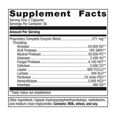 Metagenics SpectraZyme Complete Enzyme Complex - Digestive Enzymes Supplement - Digestive Health for Men &amp; Women* - Non-GMO - 60 Capsules