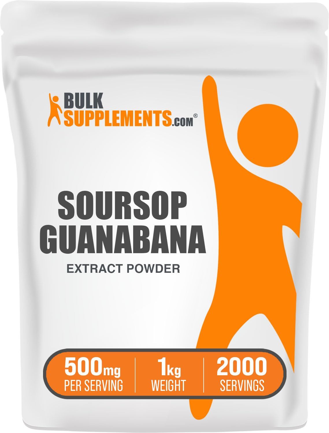 BulkSupplements.com Guanabana Extract Powder - from Guanabana Fruit, Soursop Supplements - Herbal Suppplement, Gluten Free, 500mg per Serving, 1kg (2.2 lbs) (Pack of 1)