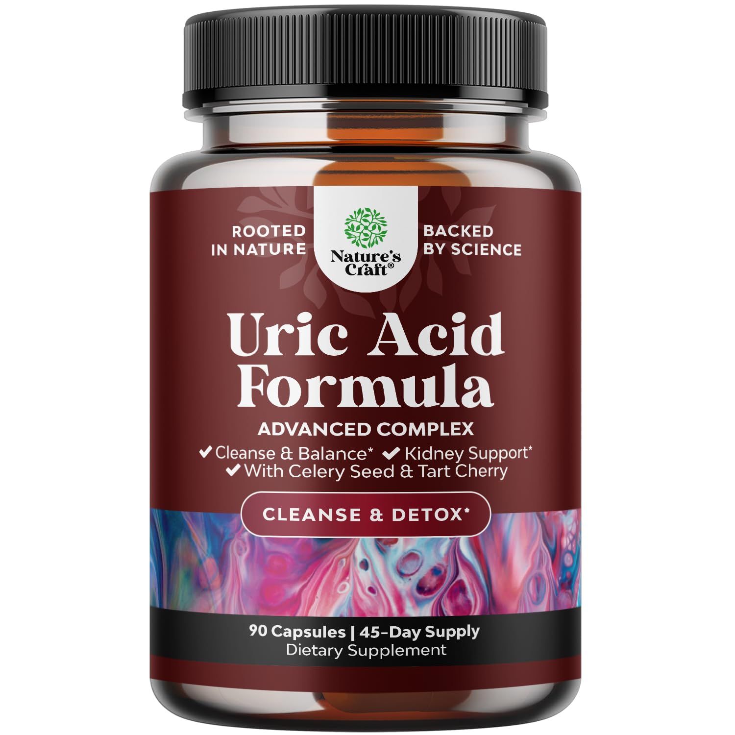 Vegan Uric Acid Cleanse and Detox - Daily Kidney Cleanse and Uric Acid Support for Adults - Tart Cherry Extract Capsules with Detox Cleanse Herbal Blend for Men and Women&#39;s Joints Kidneys and More