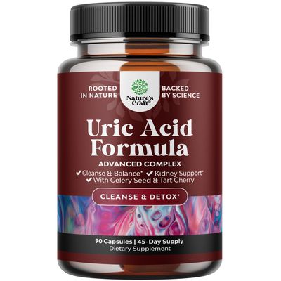 Vegan Uric Acid Cleanse and Detox - Daily Kidney Cleanse and Uric Acid Support for Adults - Tart Cherry Extract Capsules with Detox Cleanse Herbal Blend for Men and Women&#39;s Joints Kidneys and More