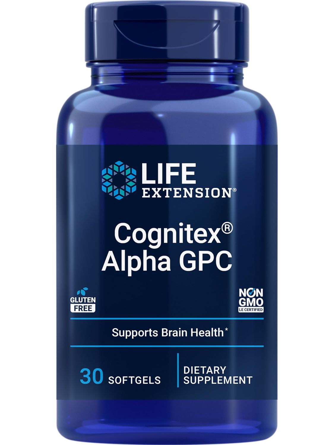 Life Extension Cognitex Alpha GPC - Alpha-Glyceryl Phosphoryl Choline, Phosphatidylserine, Blueberry Extract - A Strong Foundation for Cognitive Health - Non-GMO, Gluten-Free - 30 Softgels