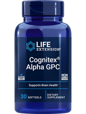 Life Extension Cognitex Alpha GPC - Alpha-Glyceryl Phosphoryl Choline, Phosphatidylserine, Blueberry Extract - A Strong Foundation for Cognitive Health - Non-GMO, Gluten-Free - 30 Softgels