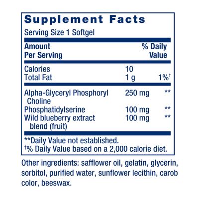 Life Extension Cognitex Alpha GPC - Alpha-Glyceryl Phosphoryl Choline, Phosphatidylserine, Blueberry Extract - A Strong Foundation for Cognitive Health - Non-GMO, Gluten-Free - 30 Softgels
