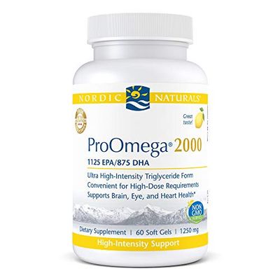 Nordic Naturals ProOmega 2000, Lemon Flavor - 2150 mg Omega-3 - 60 Soft Gels - Ultra High-Potency Fish Oil - EPA &amp; DHA - Promotes Brain, Eye, Heart, &amp; Immune Health - Non-GMO - 30 Servings