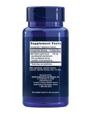 Life Extension Milk Thistle, silymarin, silibinins, isosilybin A & B, Delivers Full-Spectrum Milk Thistle Benefits for Liver Health, Non-GMO, Gluten-Free, Vegetarian, 60 Capsules