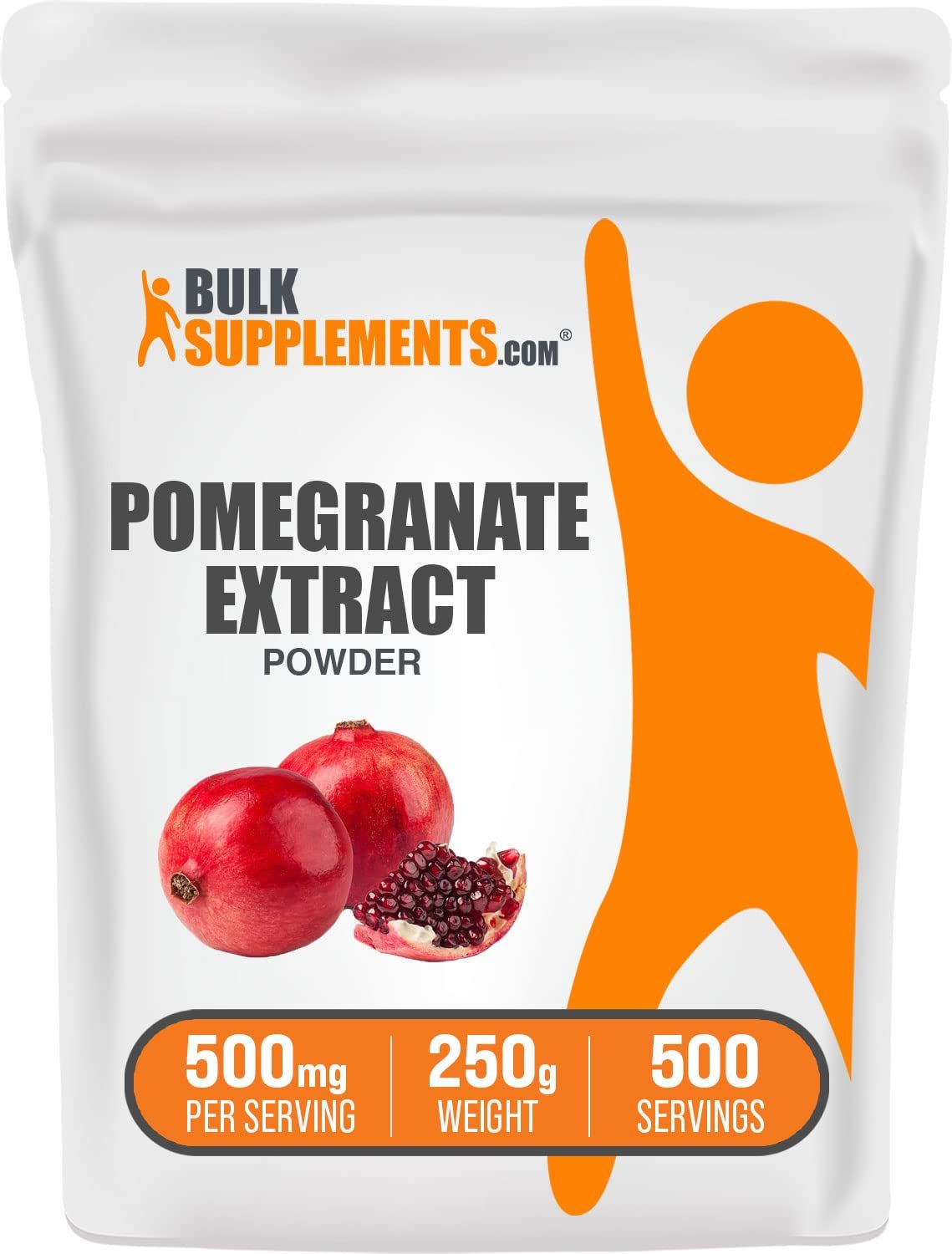 BulkSupplements.com Pomegranate Extract Powder - Pomegranate Supplement, Pomegranate Powder - Antioxidant Source, Gluten Free, 500mg per Serving, 250g (8.8 oz) (Pack of 1)