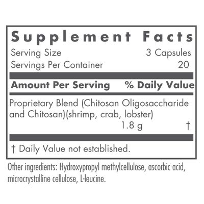 Nutricology MicroChitosan Supplement - Chitosan Oligosaccharide, Cleansing Support Binder, Enhanced Detoxification, 1800mg Vegetarian Pills - 60 Count