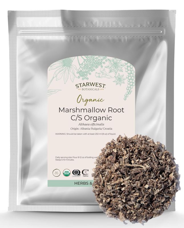 Starwest Botanicals Organic Marshmallow Root Cut and Sifted, 16 Ounce (Pack of 1)