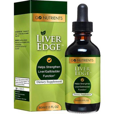 Go Nutrients Liver Edge - Liquid Liver Health Supplement for Liver Cleanse Detox &amp; Repair - Milk Thistle, Dandelion, Artichoke Extract &amp; Turmeric - 7 in 1 Organic Liver Support Formula - 2oz